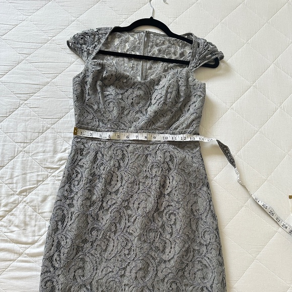 J. Crew Tinsley Dress Leavers Lace Grey A9023 (Size 4) - Picture 5 of 7